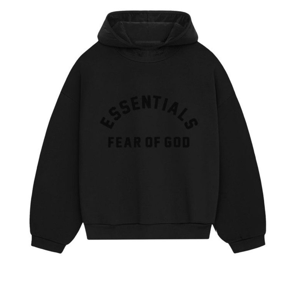Fear of God Essentials Jet Black Sweatshirt- XXS